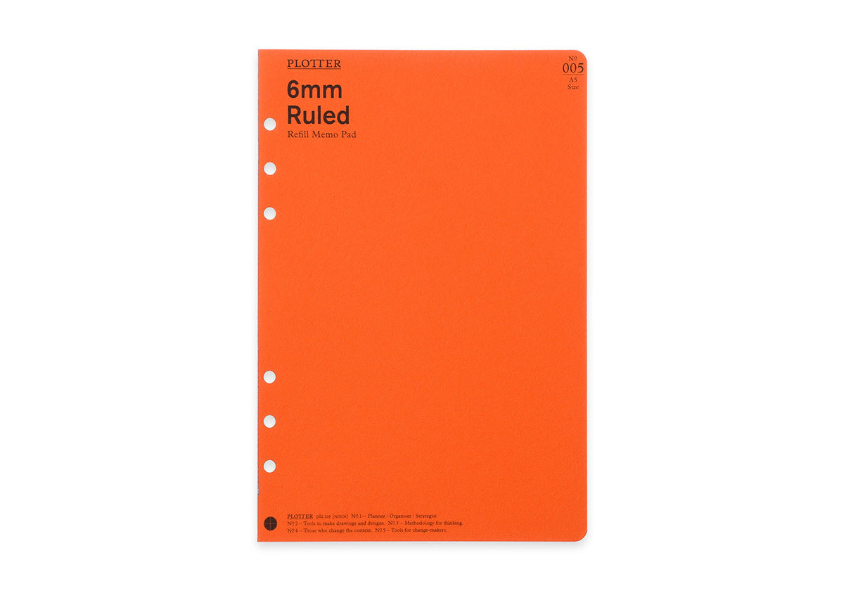 PLOTTER Refill Memo Pad 6mm Ruled (80 Sheets) - A5 Size