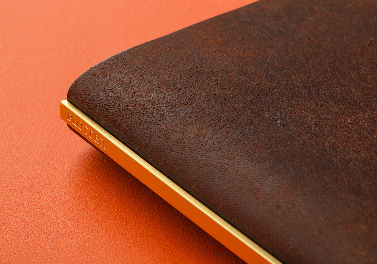 Leather Folder Ring Binder Brown