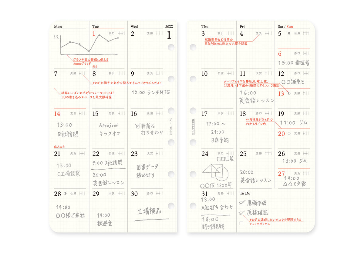 PLOTTER 2025 Weekly Schedule Refill - Bible Size