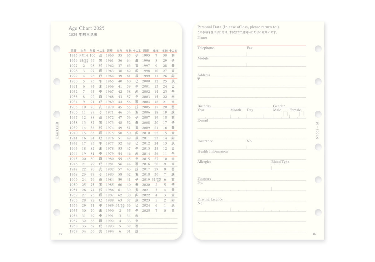 PLOTTER 2025 Weekly Schedule Refill - Bible Size