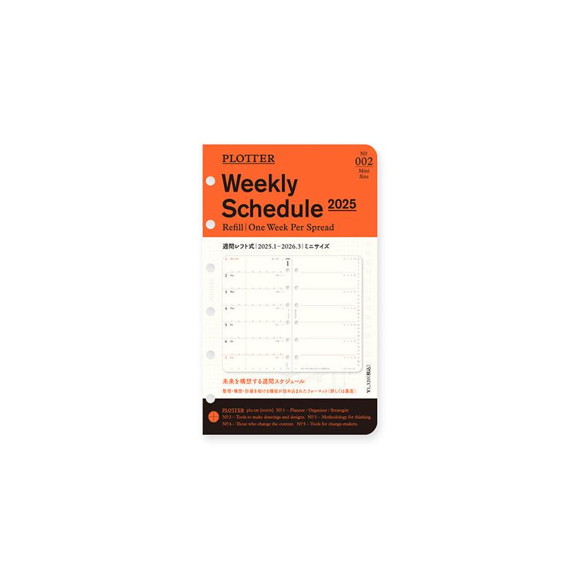 PLOTTER 2025 Weekly Schedule Refill - Mini Size