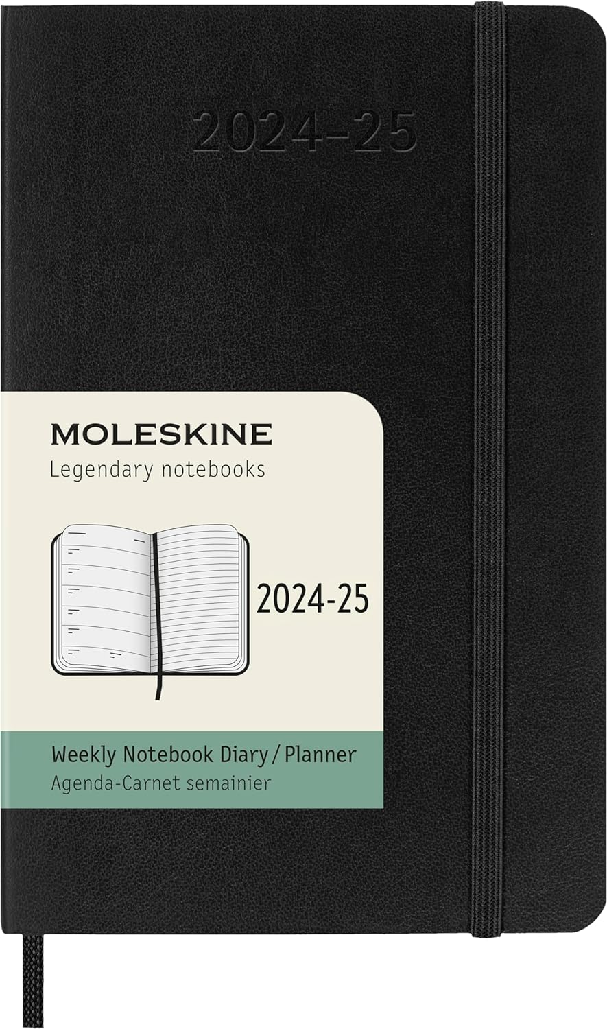 Moleskine 2024-2025 Pocket Classic Softcover Weekly 18 Month Calendar - Black (3.5"x5.5")