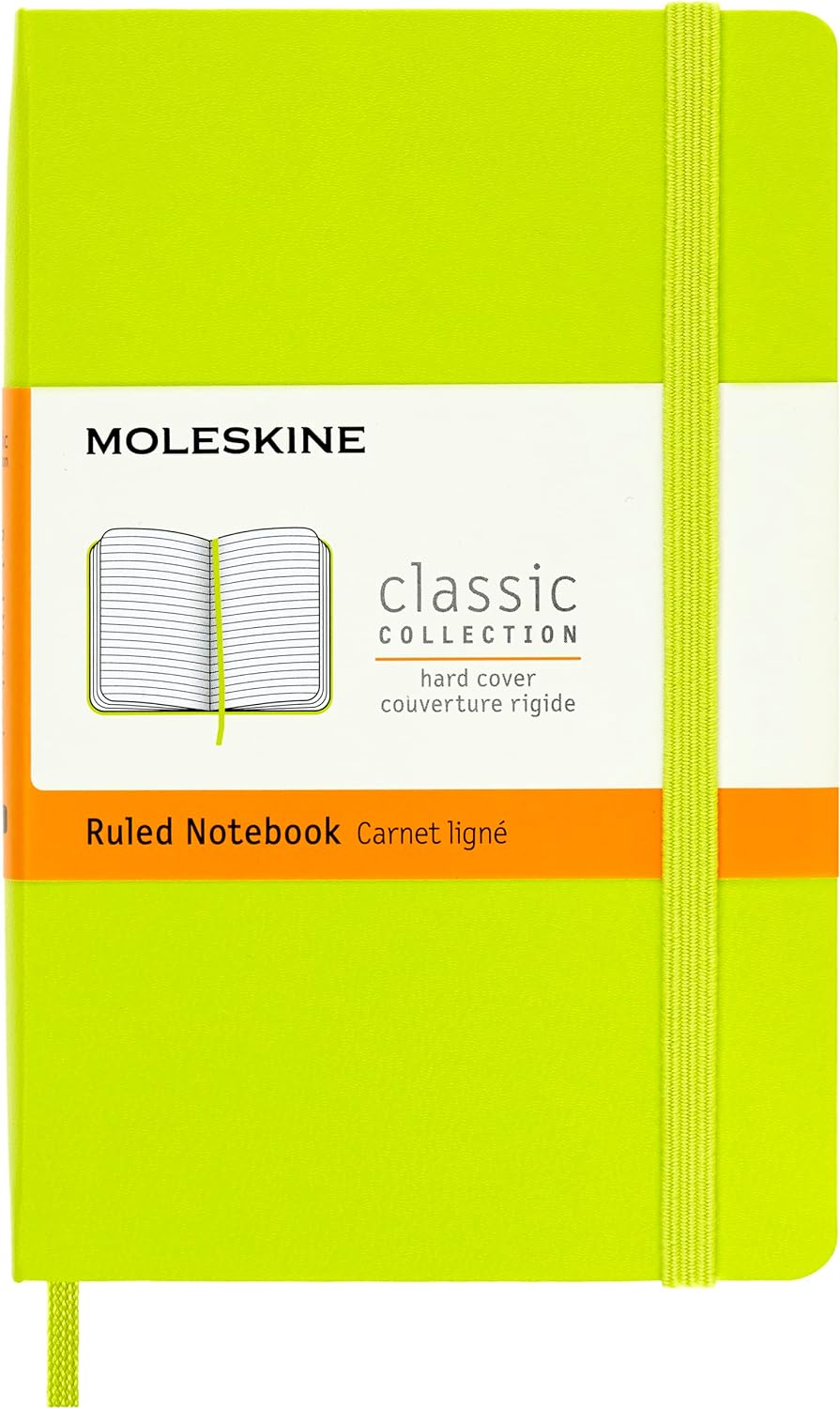 Moleskine Pocket Hardcover Classic Ruled Notebook - Lemon Green