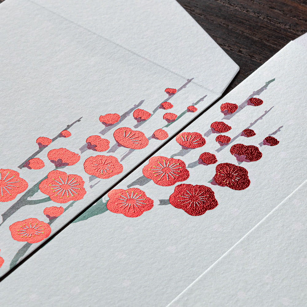 Midori Envelope - Snow Winter Plum (Foil Printing)