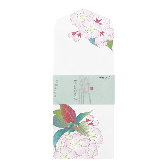 Midori Envelope - Ball-Shaped Cherry Blossom (Silk Printing)