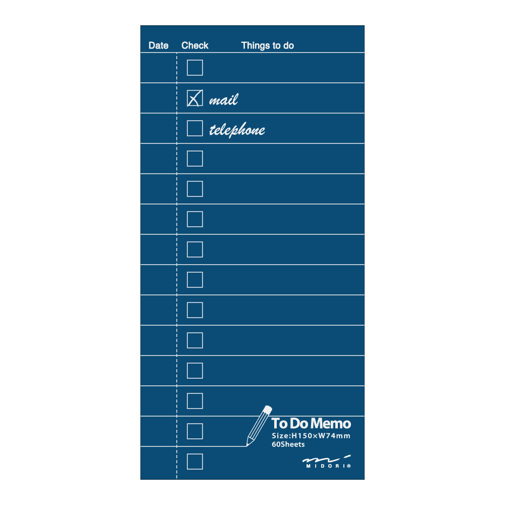 Midori To Do Memo Pad - Navy