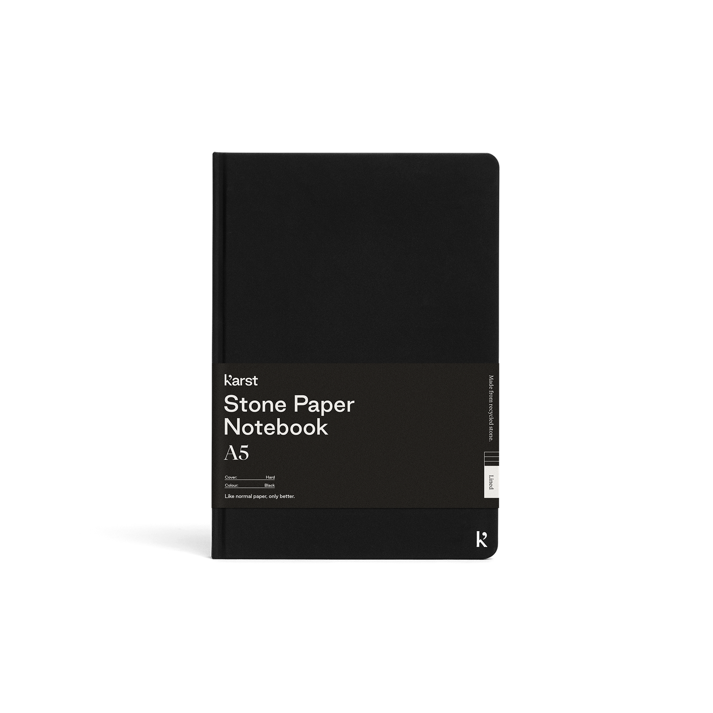 Karst A5 Stone Paper Lined Notebook - Black