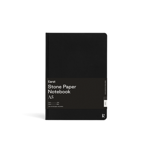 Karst A5 Stone Paper Lined Notebook - Black