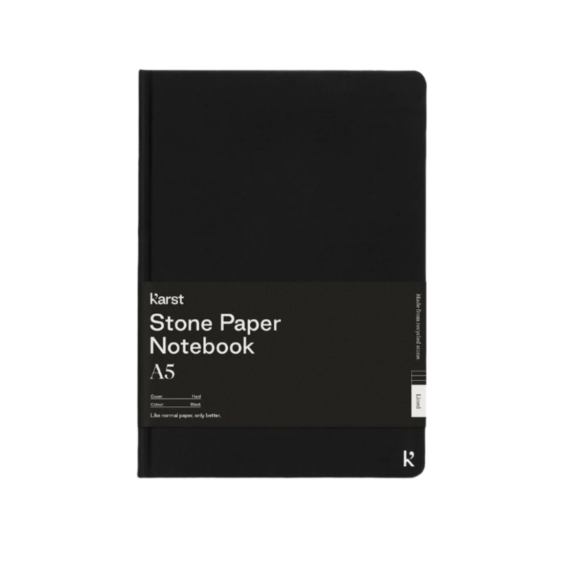 Karst A5 Stone Paper Lined Notebook - Black