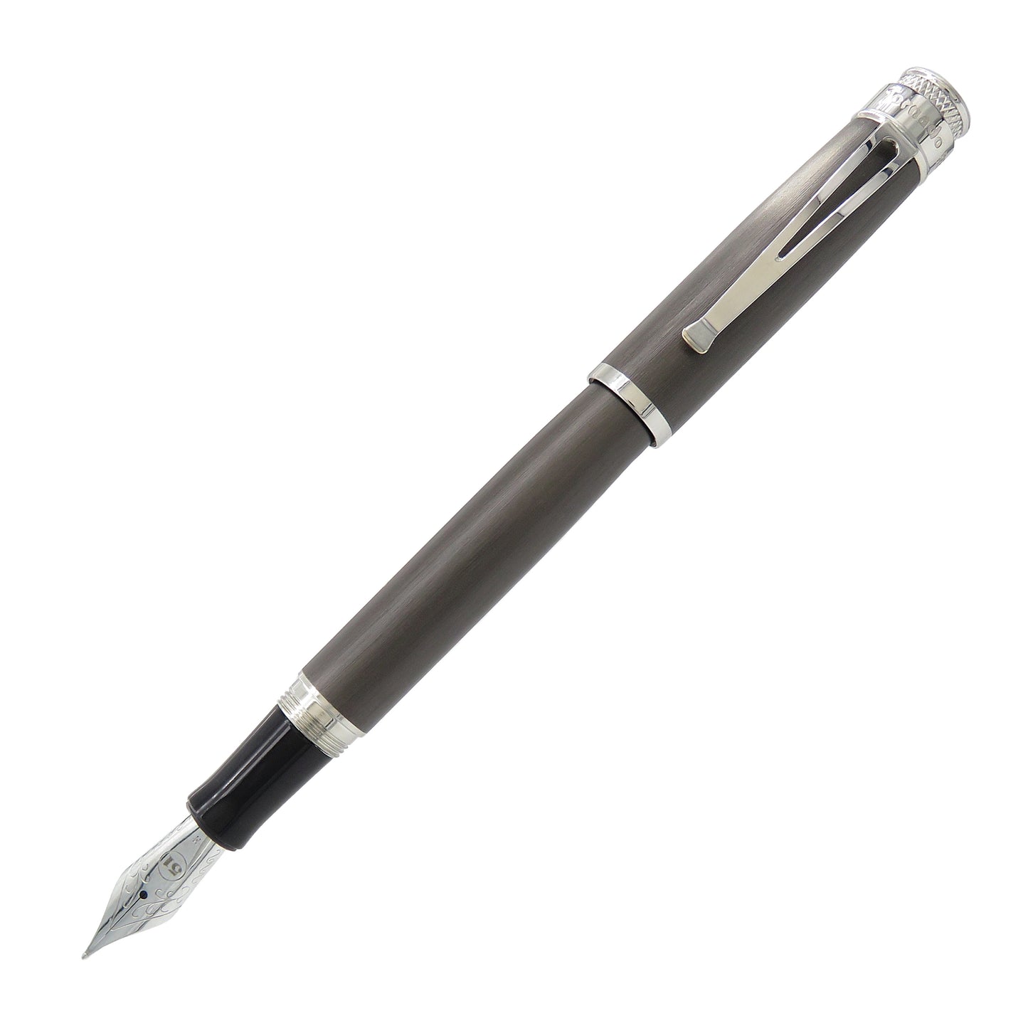 Retro 51 Tornado Platinum Executive Fountain Pen - Black Nickel Platinum