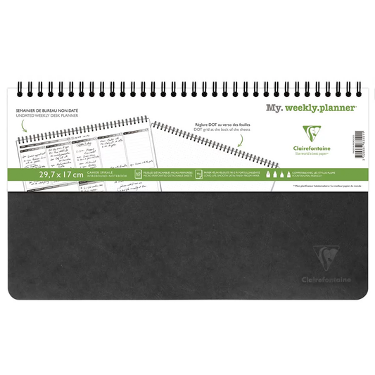 Clairefontaine My Weekly Planner - Black (11.5 x 6.5)