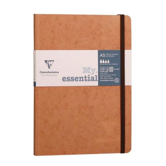 Clairefontaine #79346 My Essential Lined A5 Notebook (6 x 8.25) - Tan