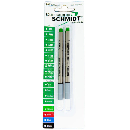 Schmidt Long Capless Rollerball Refill - Green Fine (2ea)