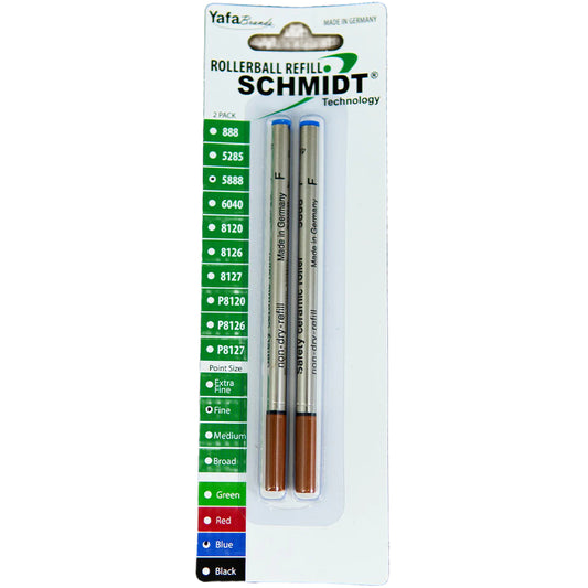 Schmidt Ceramic Rollerball Refill - Blue (2 ea)