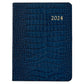 Graphic Image 2024 Desk Diary - Sapphire Crocodile Embossed Leather