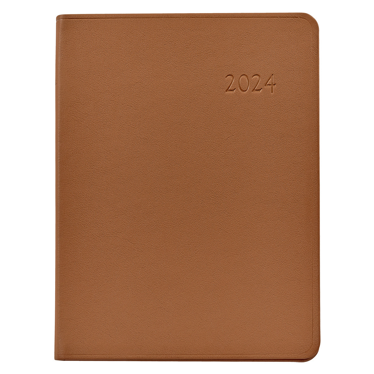 Graphic Image 2024 Desk Diary - British Tan Traditional Leather