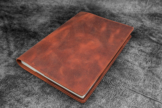 Galen Leather Slim A5 Notebook/Planner Cover - Crazy Horse Orange