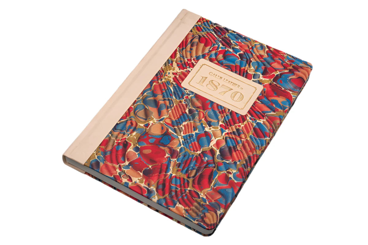 Galen Leather 1870 Marbled A5 Blank Notebook - Molten Lava (Tomoe River Paper)