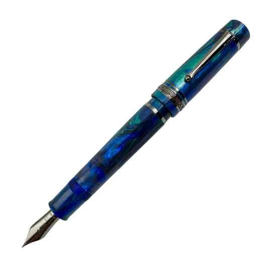 Delta DV Original Oversize Fountain Pen - Riviera Blue w/Gunmetal Trim (Cartridge/Converter/Eyedropper) (Limited Edition)