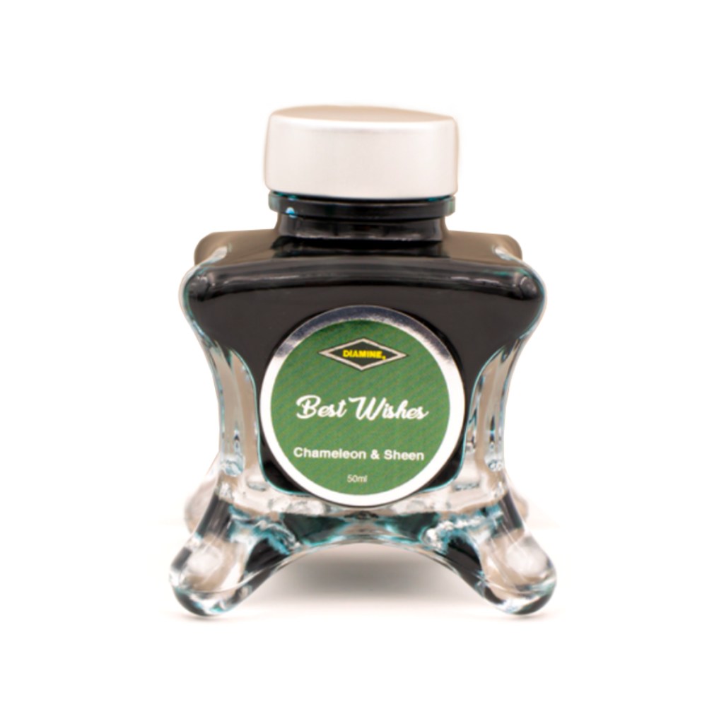 Diamine Best Wishes (50ml) Bottled Ink (Chameleon/Sheen) - Green Edition