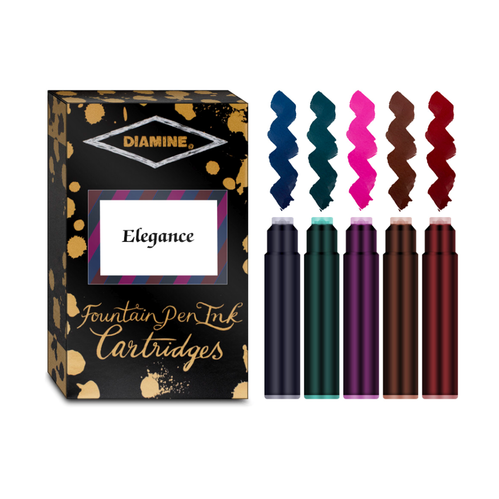 Diamine Mixed Elegance Ink Cartridge Set (20 per Box)