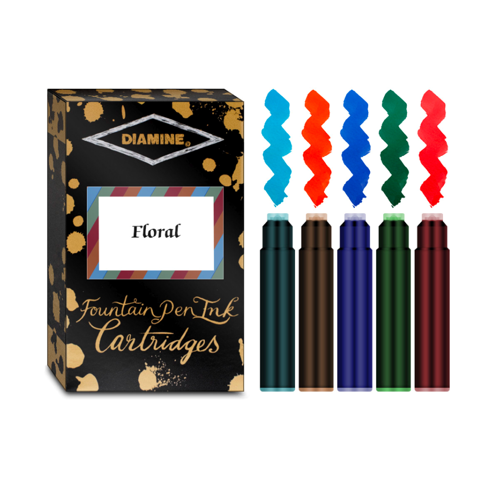 Diamine Mixed Floral Ink Cartridge Set (20 per Box)