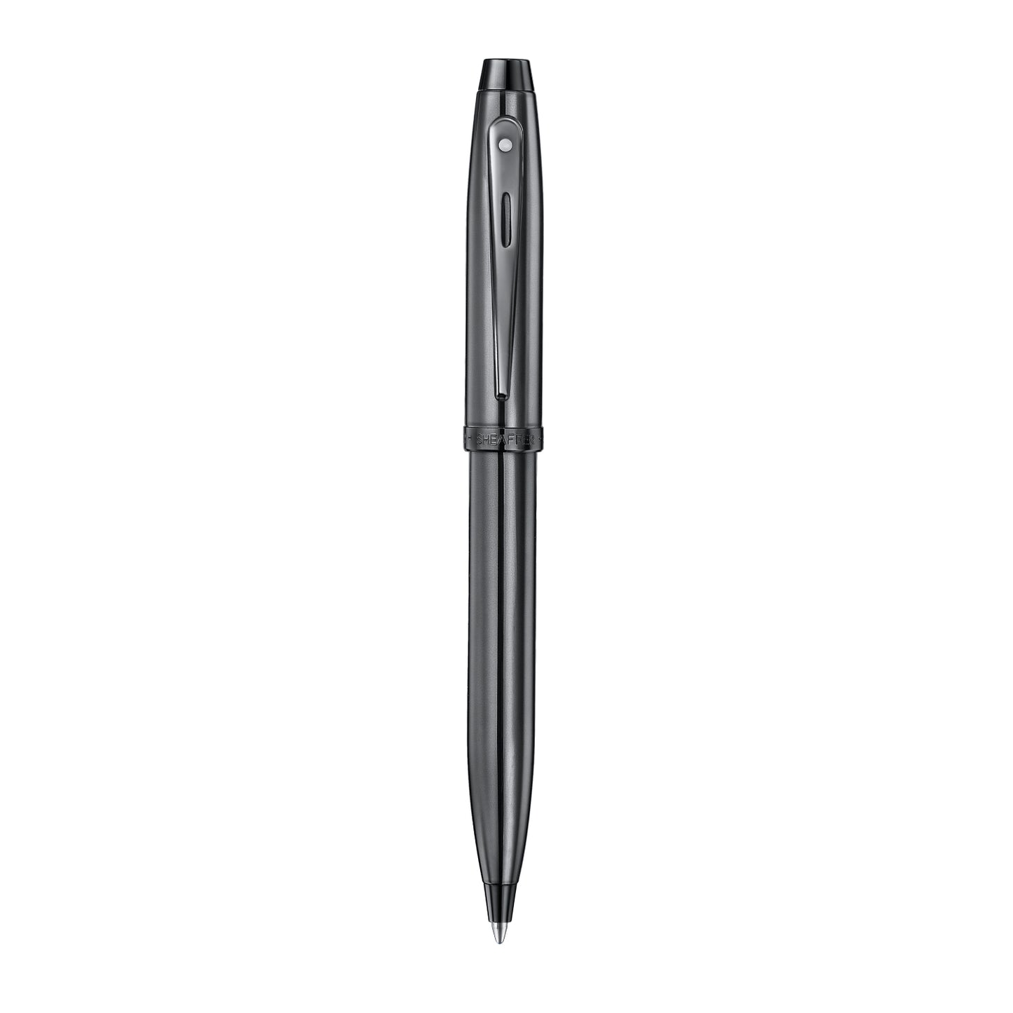 Sheaffer 100 Ballpoint - Shiny Dark Grey Gunmetal with PVD Trim