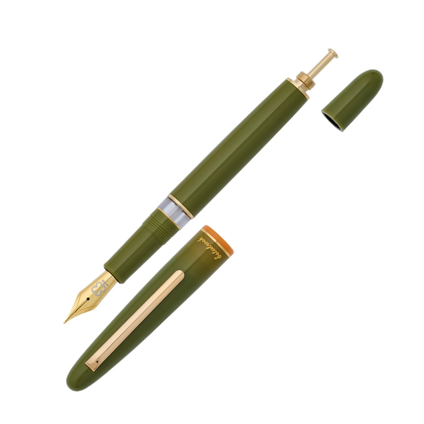 Esterbrook Estie Piston Fountain Pen - Quirky Leaf with Gold Trim (Button Fill - Back to the Land)