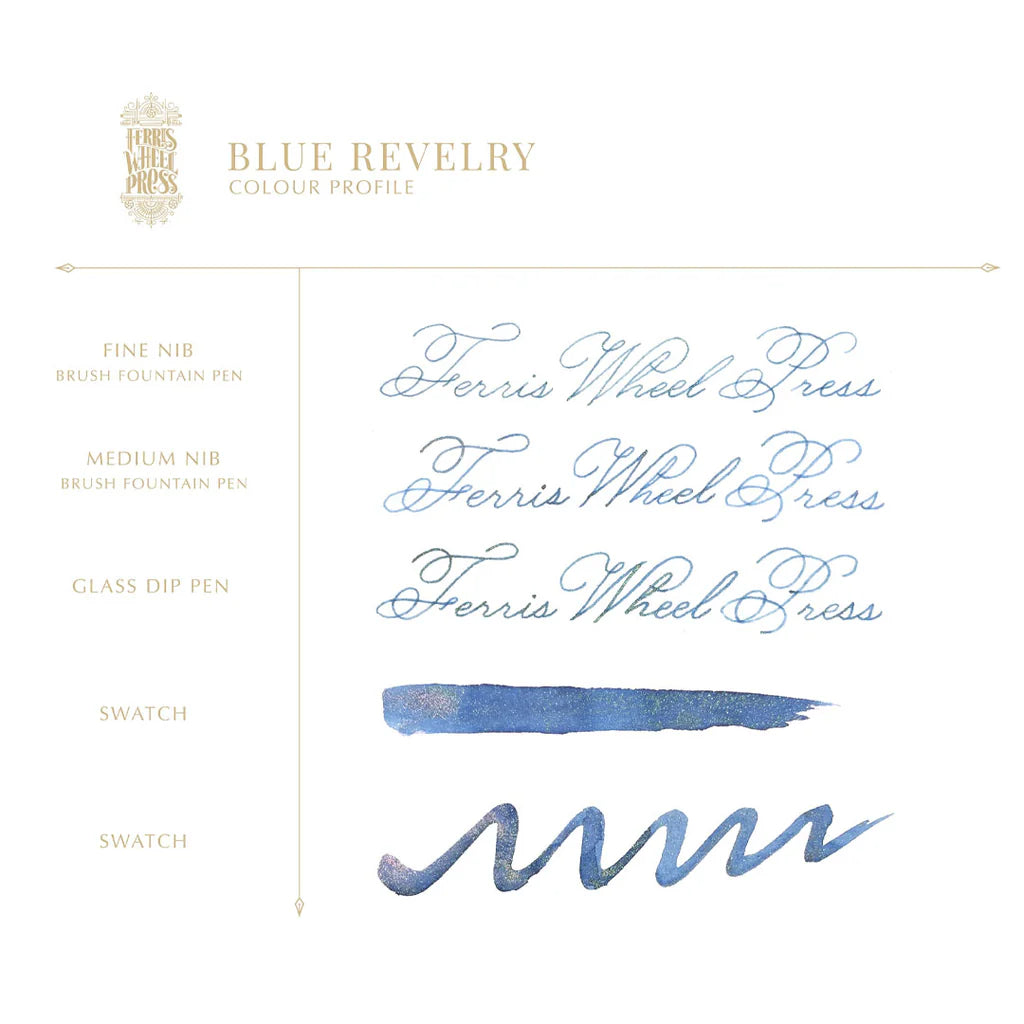 Ferris Wheel Press Blue Revelry (38ml) Bottled Ink (2025 Limited Edition)