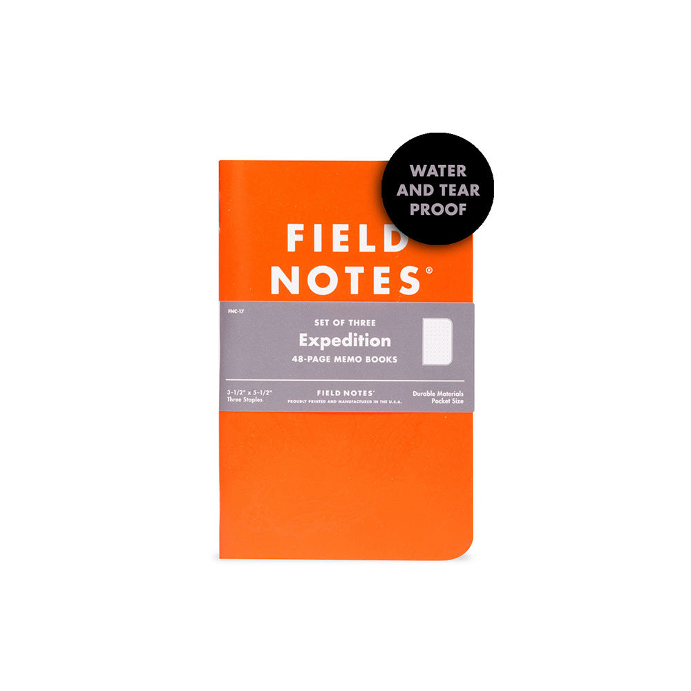 Field Notes Expedition Waterproof Notebook - Dot Grid (3-Pack)