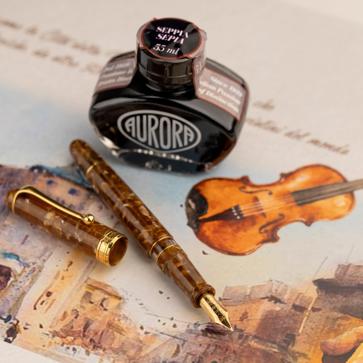 Aurora 888 Limited Edtion Il Viaggio Segreto In Italia Cremona Fountain Pen