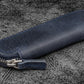 Galen Leather Single Zippered Pen Case for Kaweco Pocket Pen - Crazy Horse Navy Blue