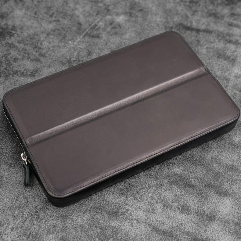 Galen Leather Magnum Opus 12 Slot Pen Case - Black