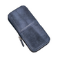 Galen Leather 3 Slot Zippered Magnum Opus Pen Case - Crazy Navy Blue (with Removable Pen Tray)