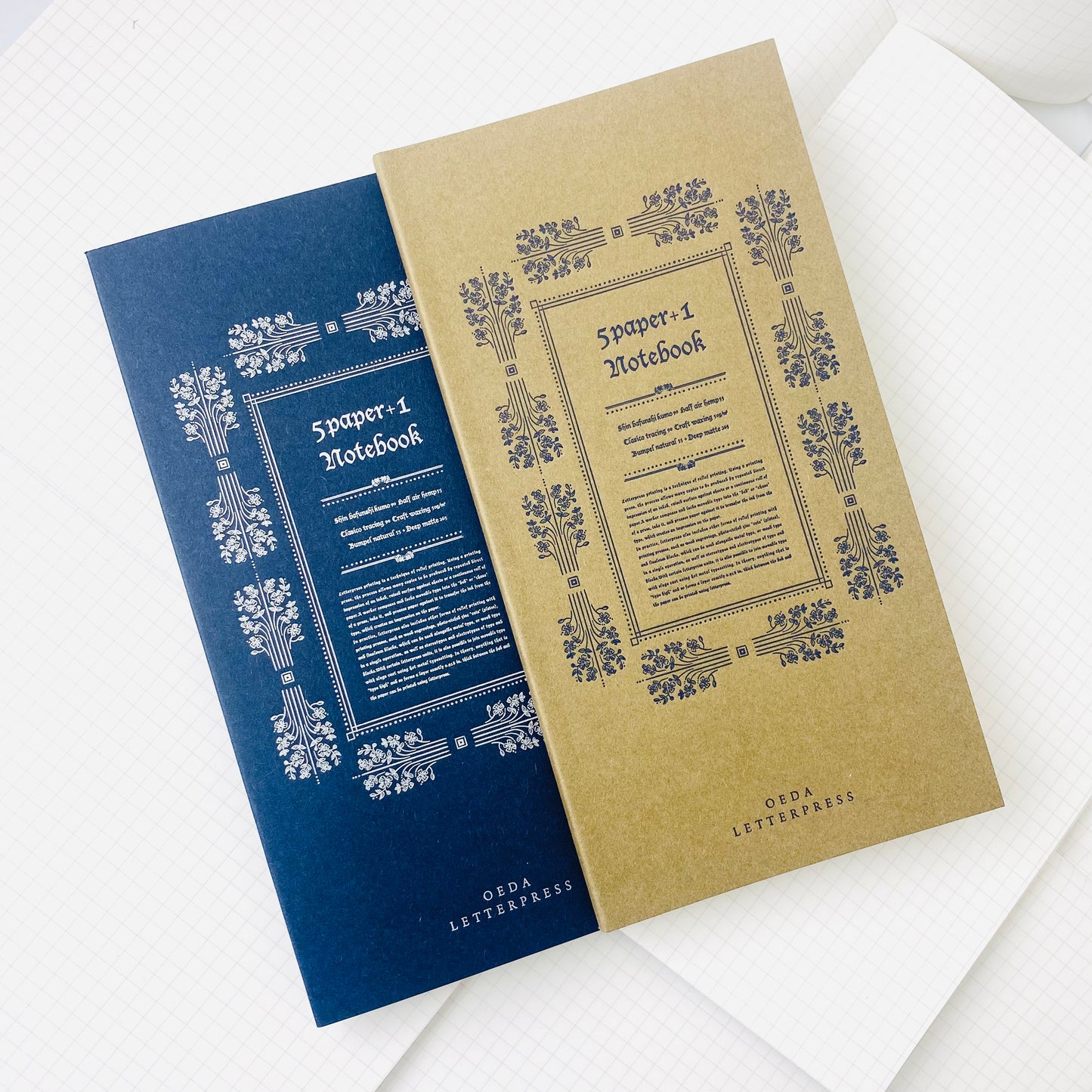 Oeda Letterpress 5 Paper Notebook Navy