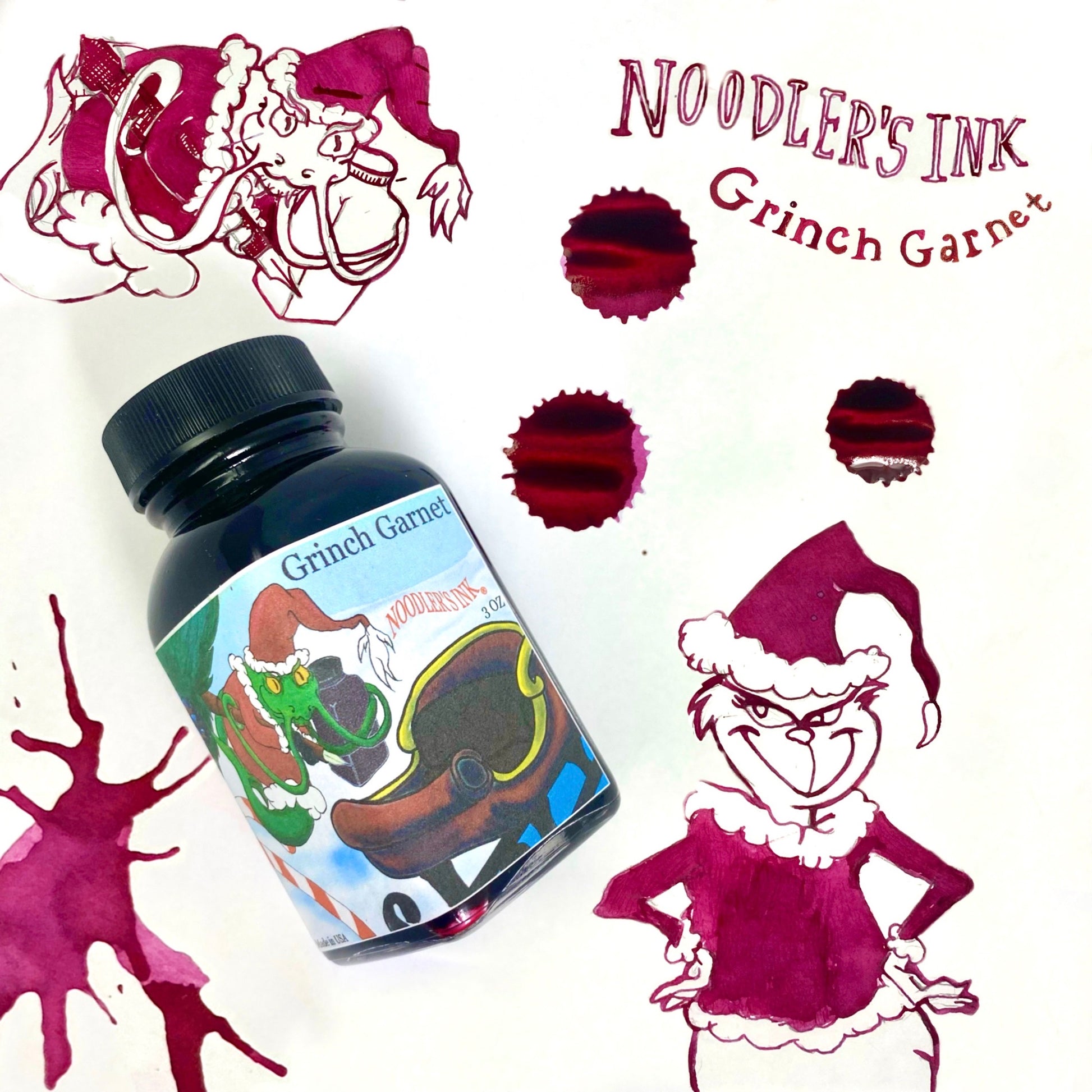 Noodler's Grinch Garnet (3oz) Bottled Ink (Limited Edition)