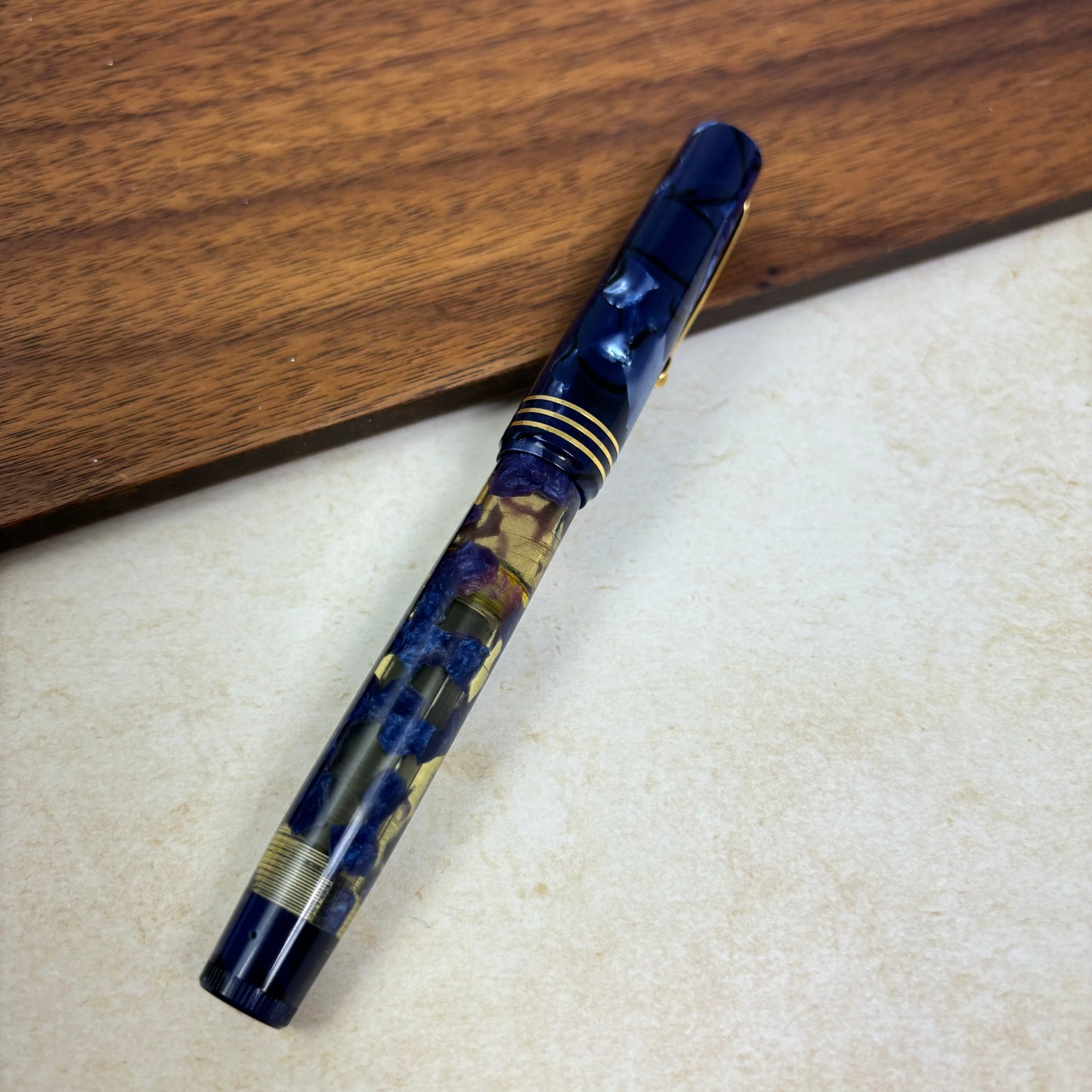 Pre-Owned Omas 75th Anniversary Blue Lucens Fountain Pen Medium