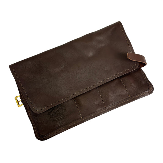 The Superior Labor Leather Roll Pen Case - Dark Brown