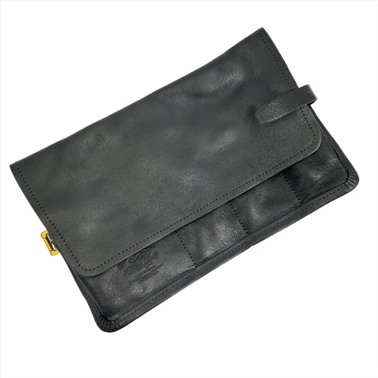 The Superior Labor Leather Roll Pen Case - Black