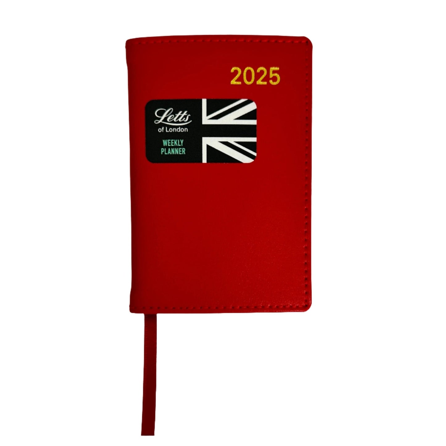 Letts of London 2025 Belgravia Mini Pocket Week to View Leather Planner - Red