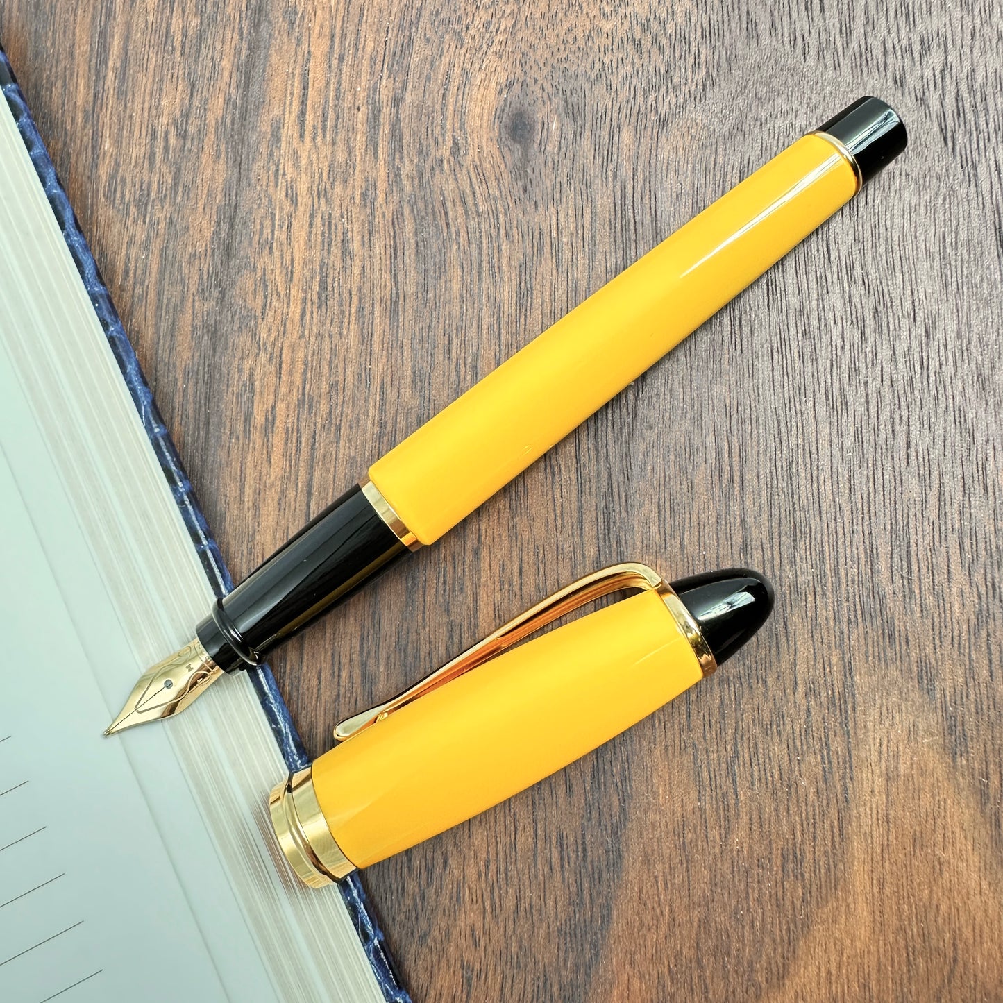 Aurora Ipsilon Resin Fountain Pen and Ballpoint Gift Set - Yellow