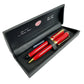 Aurora Ipsilon Resin Fountain Pen and Ballpoint Gift Set - Red