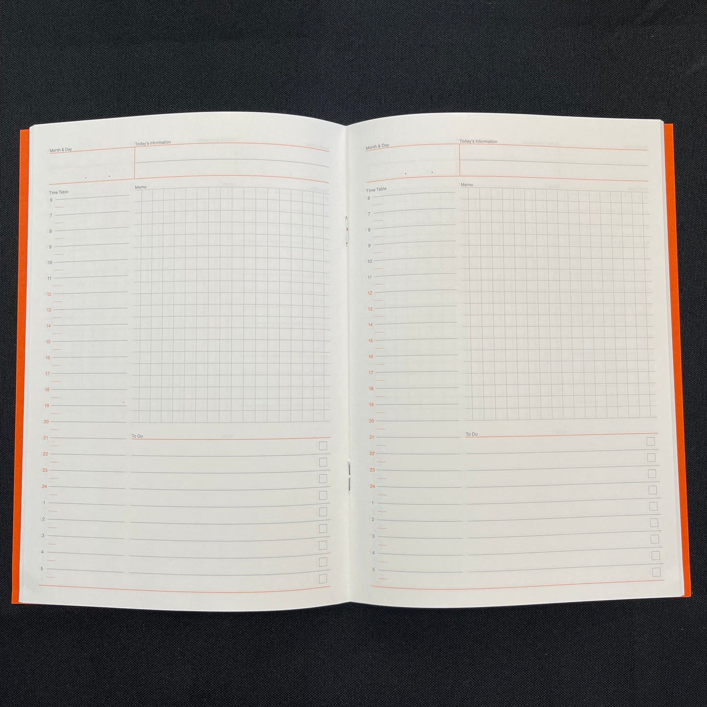 Luddite Function Notebook - Undated Daily Planner (Orange)