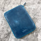 Galen Leather A5 Zippered Notebook Folio - Crazy Horse Ocean Blue