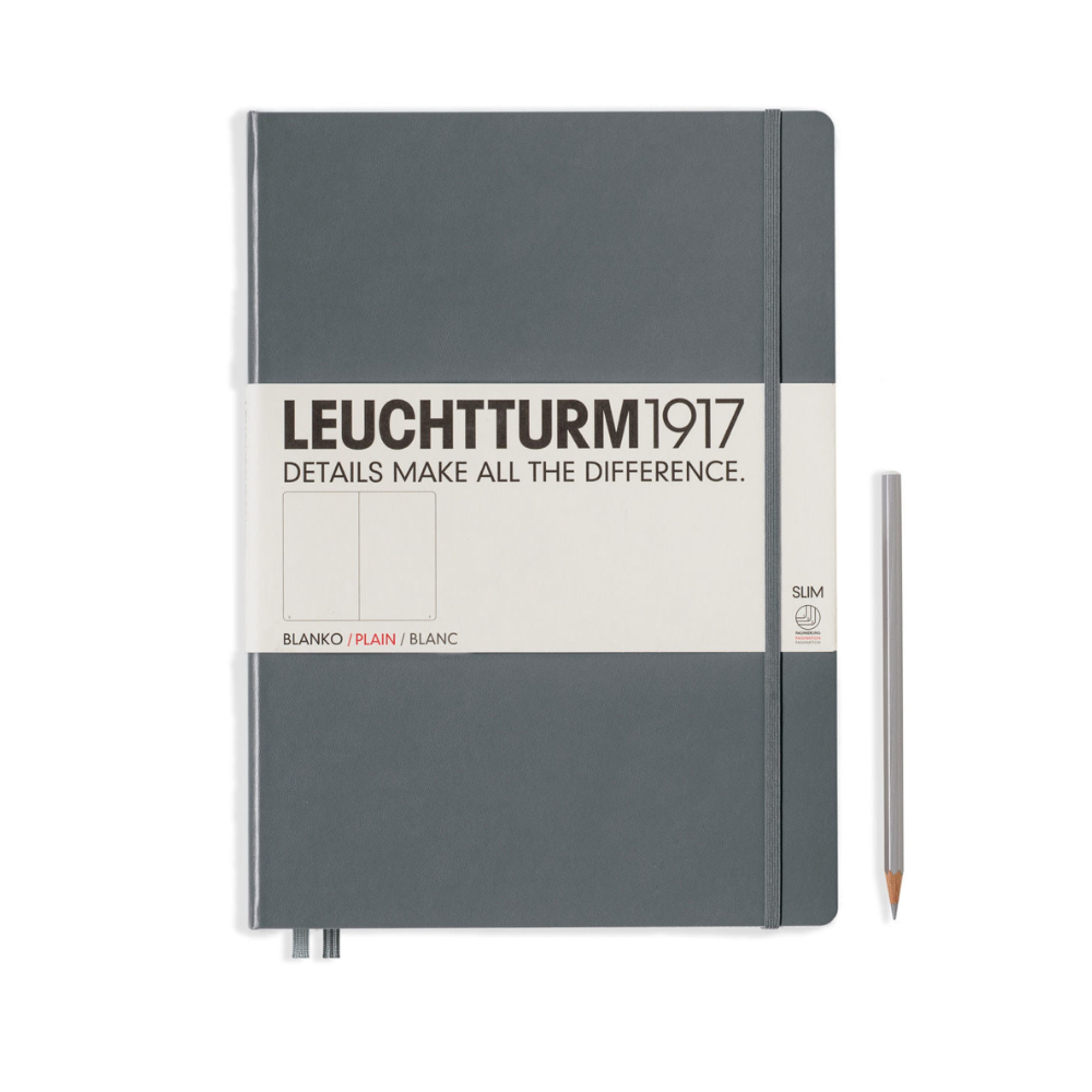 Leuchtturm1917 Master Slim A4+ Hardcover Plain Notebook - Anthracite (Discontinued)