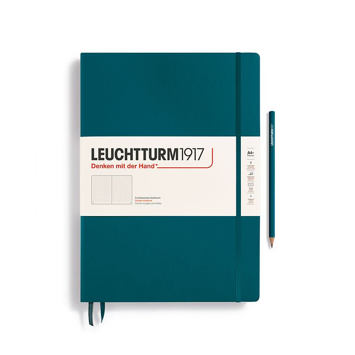 Leuchtturm1917 Master Classic A4+ Hardcover Dotted Notebook - Pacific Green (Discontinued)