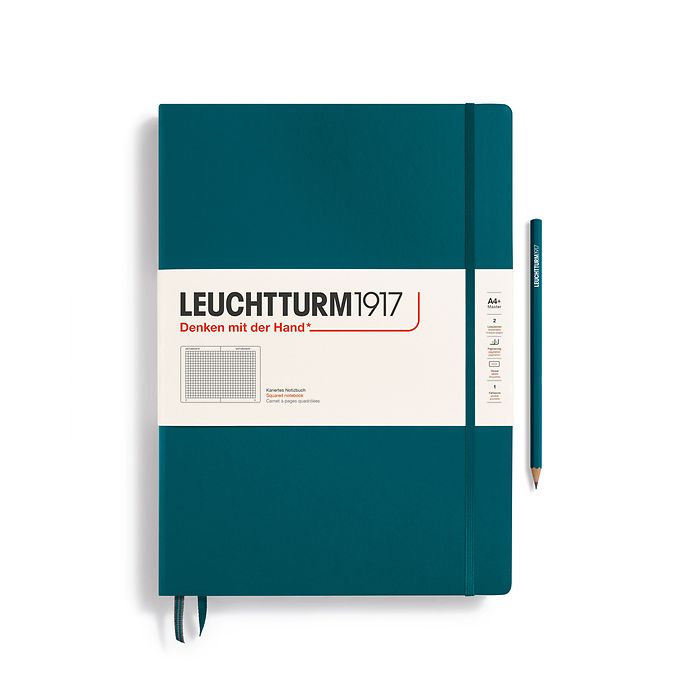 Leuchtturm1917 Master Classic A4+ Hardcover Squared Notebook - Pacific Green (Discontinued)