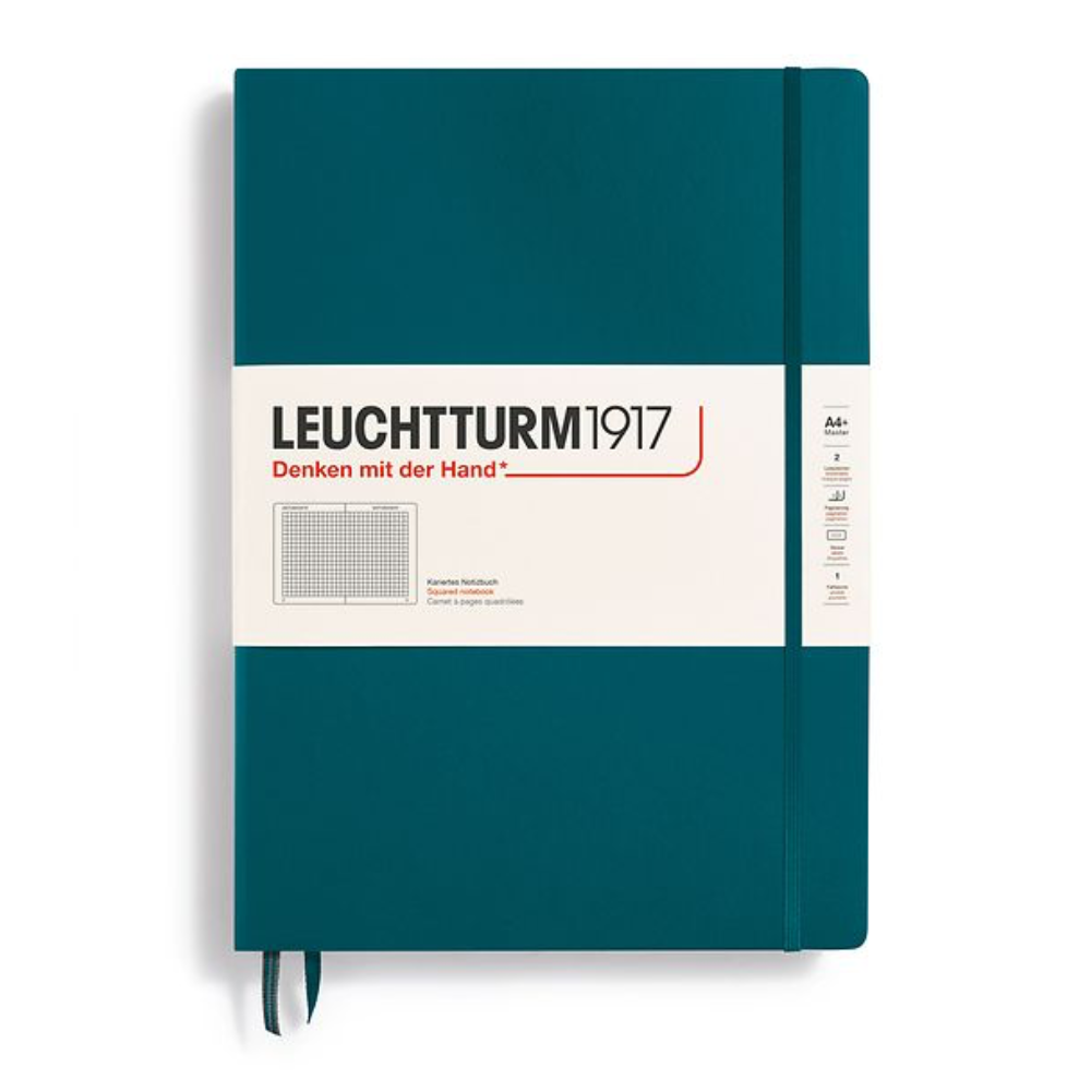 Leuchtturm1917 Master Classic A4+ Hardcover Squared Notebook - Pacific Green (Discontinued)