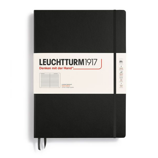 Leuchtturm1917 Master Classic A4+ Hardcover Ruled Notebook - Black