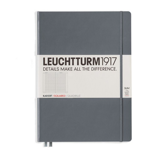 Leuchtturm1917 Master Slim A4+ Hardcover Squared Notebook - Anthracite (Discontinued)